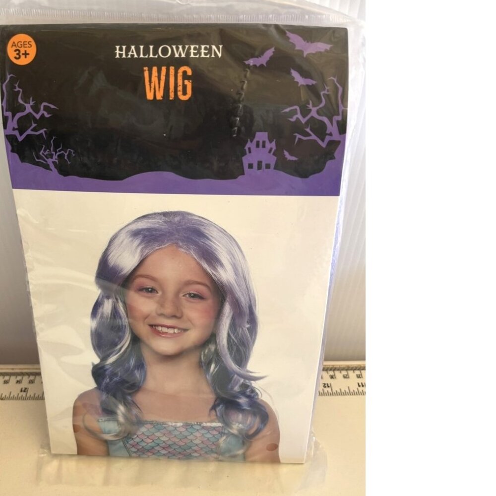 Purple Ombre Wavy Wig Halloween Costume Accessory Girls Kids Child 3+